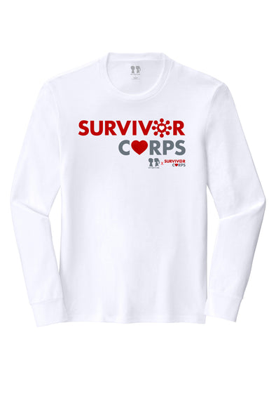 BOY MEETS GIRL® x SURVIVOR CORPS Tri-Blend White Long Sleeve Unisex Tunic T-Shirt