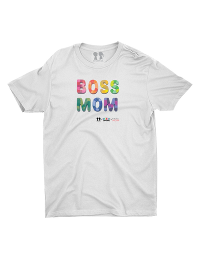 BOY MEETS GIRL® BOSS MOM Rainbow Font Unisex T-Shirt