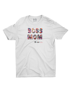 BOY MEETS GIRL® BOSS MOM Recycled Confetti Font Unisex T-Shirt