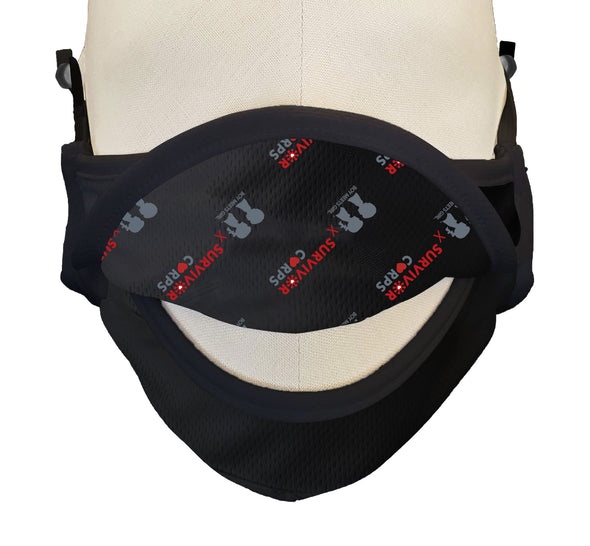BOY MEETS GIRL® x Pretty Connected Mask Chain Set: Kids Survivor Corps "Dylan" Drinking Mask with Black Chain