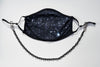 BOY MEETS GIRL® x Pretty Connected Mask Chain Set: Adult Black "Dylan" Drinking Sparkle Mask with Black Chain