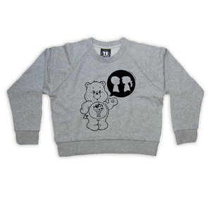 BOY MEETS GIRL® x CARE BEARS Heather Grey Crop Sweatshirt