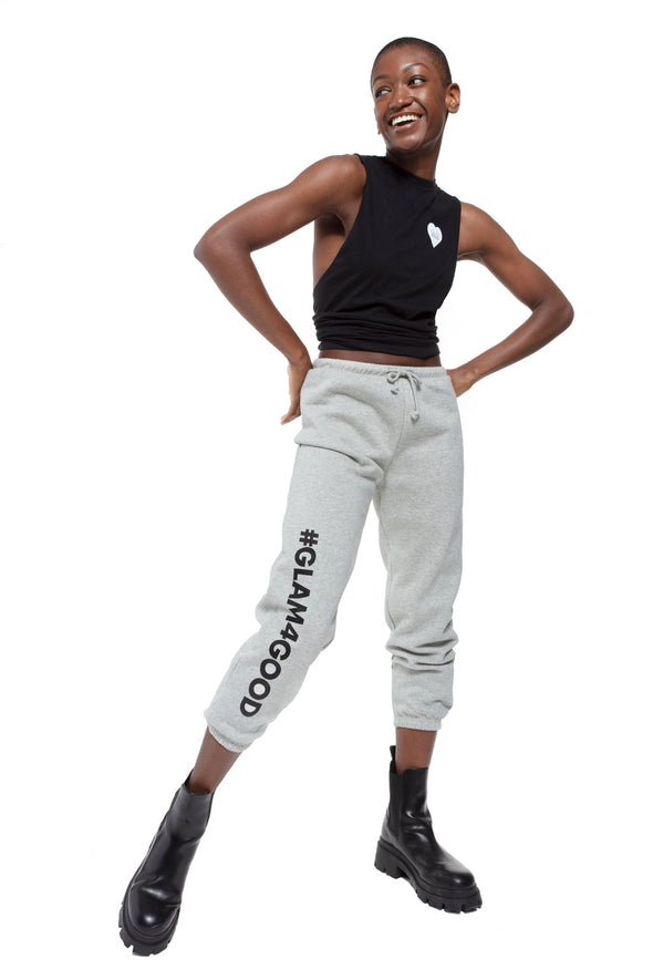 BOY MEETS GIRL® for GLAM4GOOD Heather Grey Classic Sweatpant