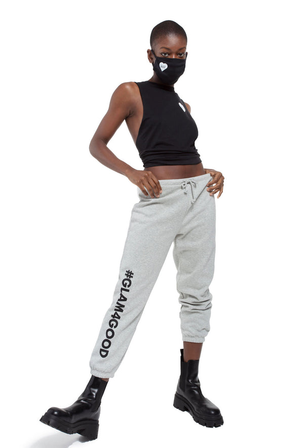 BOY MEETS GIRL® for GLAM4GOOD Heather Grey Classic Sweatpant