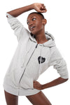 BOY MEETS GIRL® for GLAM4GOOD Heather Grey Zip Hoodie