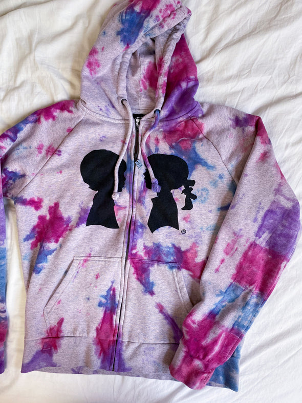 BOY MEETS GIRL® x MERM MADE Limited Edition Tie-Dye Heather Grey Coco Logo Hoodie