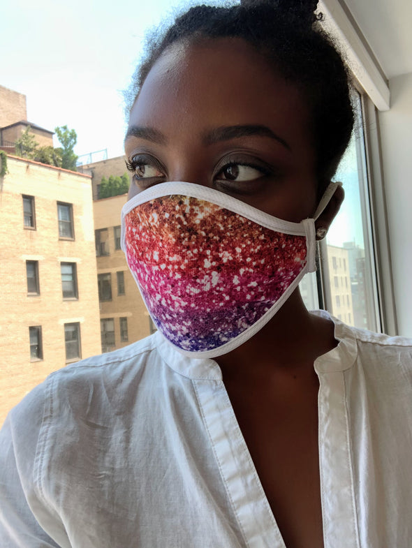 BOY MEETS GIRL® "Dylan" Sparkle Purple Drinking Mask