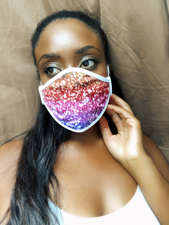 BOY MEETS GIRL® "Dylan" Sparkle Purple Drinking Mask