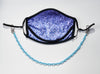 BOY MEETS GIRL® x Pretty Connected Mask Chain Set: Kids Purple "Dylan" Drinking Sparkle Mask with Light Blue Chain