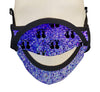 BOY MEETS GIRL® x Pretty Connected Mask Chain Set: Kids Purple "Dylan" Drinking Sparkle Mask with Light Blue Chain