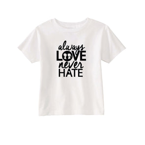 BOY MEETS GIRL® Always Love, Never Hate Kids White Unisex Tee