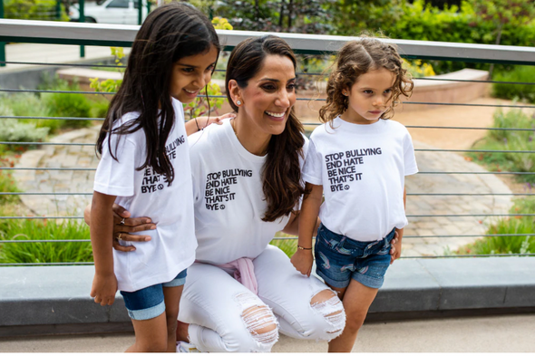 BOY MEETS GIRL® Stop Bullying, End Hate White Unisex T-Shirt