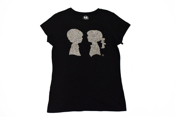 Boy Meets Girl® Glitter 'n' Grit Silver Logo Tee