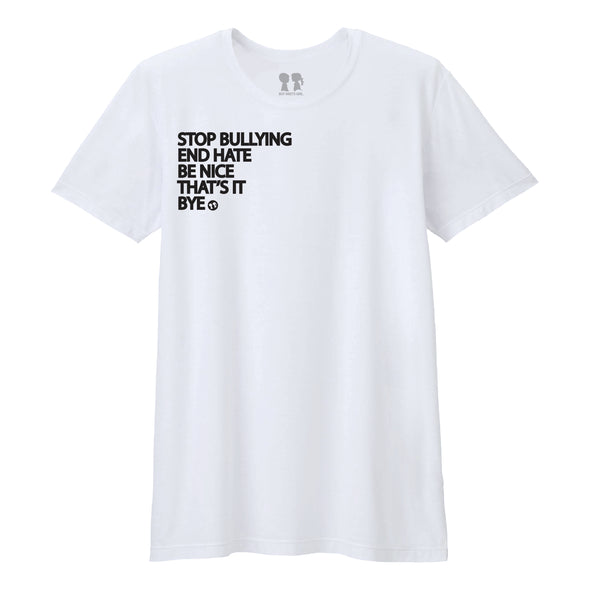 BOY MEETS GIRL® Stop Bullying, End Hate White Unisex T-Shirt