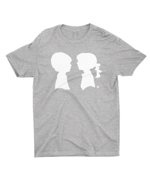 BOY MEETS GIRL® Heather Grey Unisex Tee with White Logo